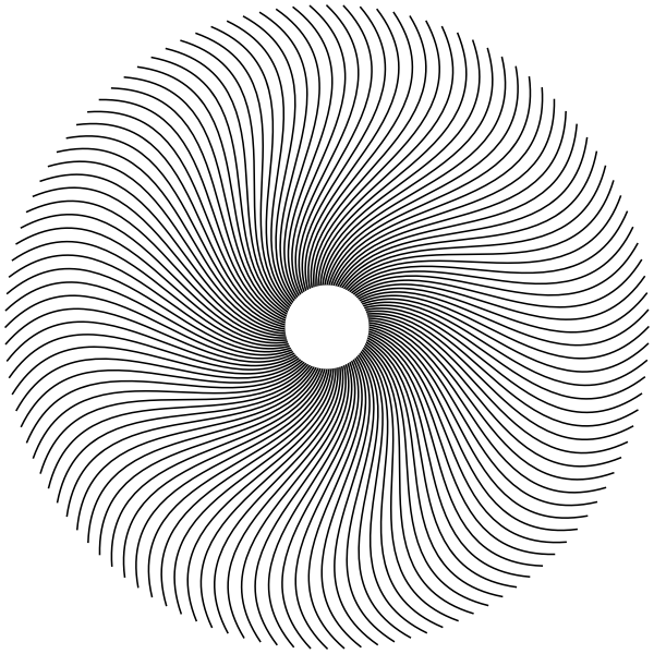 SVG Spiral line circle vector drawing