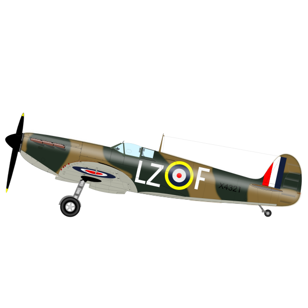 SVG Spititfire MK1 aircraft vector image