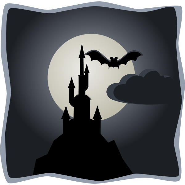 SVG Spooky castle in full moon