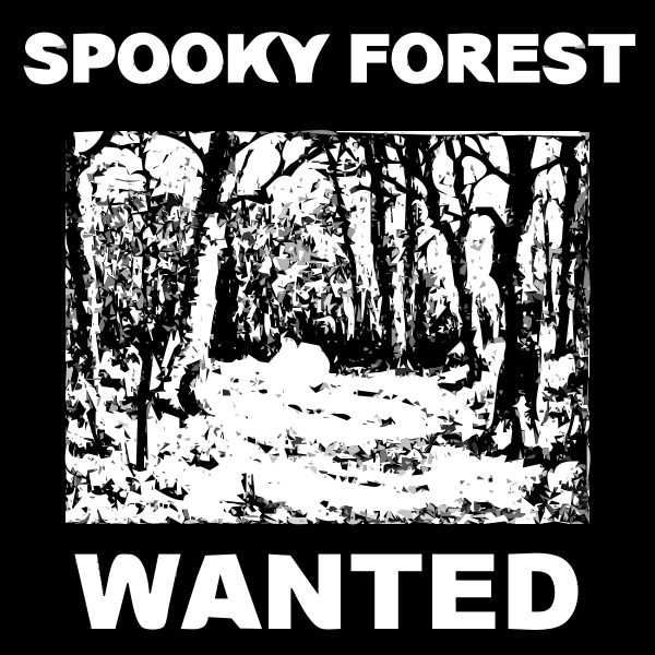 SVG Spooky forest wanted poster vector illustration