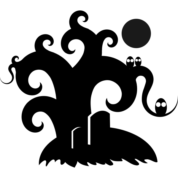 SVG Spooky graveyard vector illustration