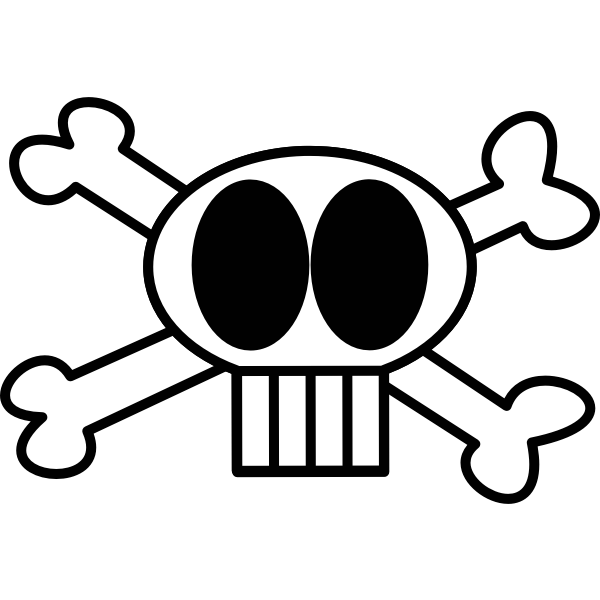 SVG Spooky skull and cross bones vector clip art