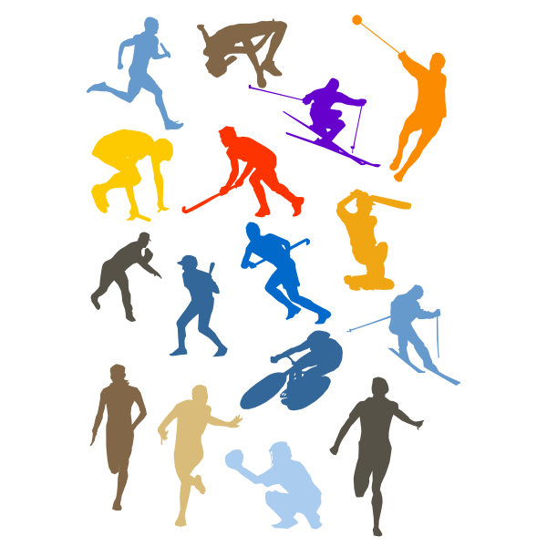 SVG Sport disciplines silhouette set vector image