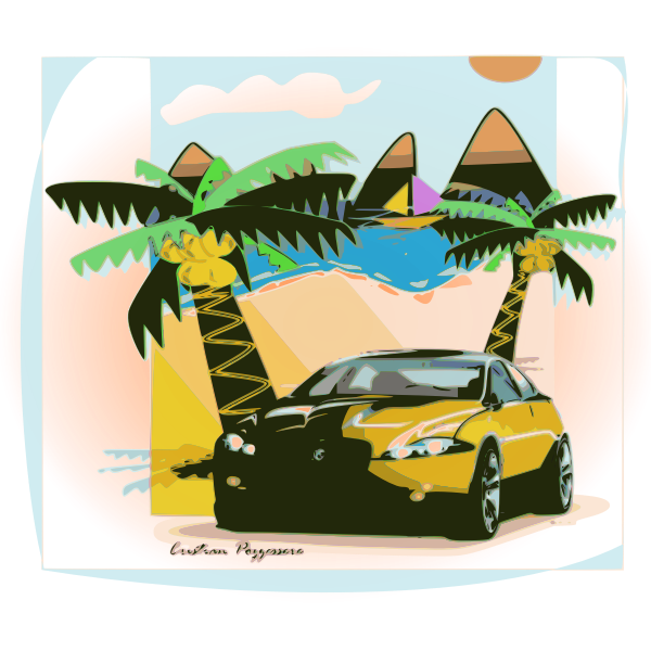 SVG Sports car on the beach