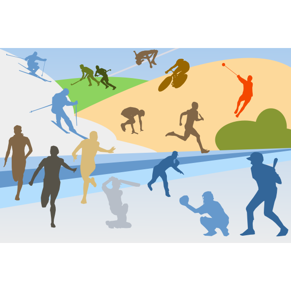 SVG Sports disciplines silhouettes collage vector clip art