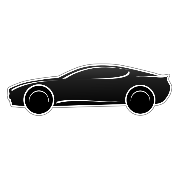 SVG Sportscar in black and white vector clip art