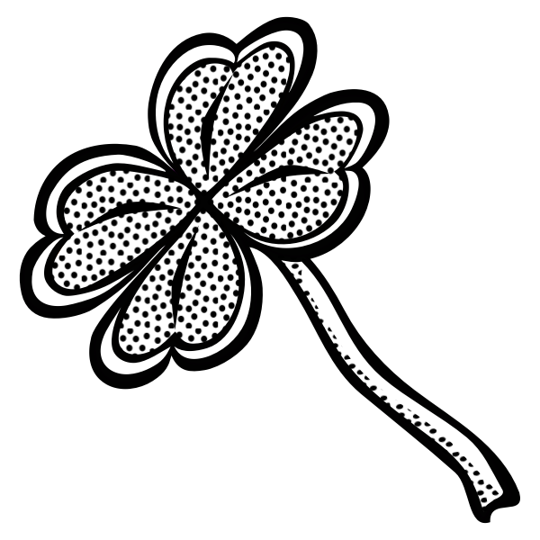 SVG Spotty clover line art vector image