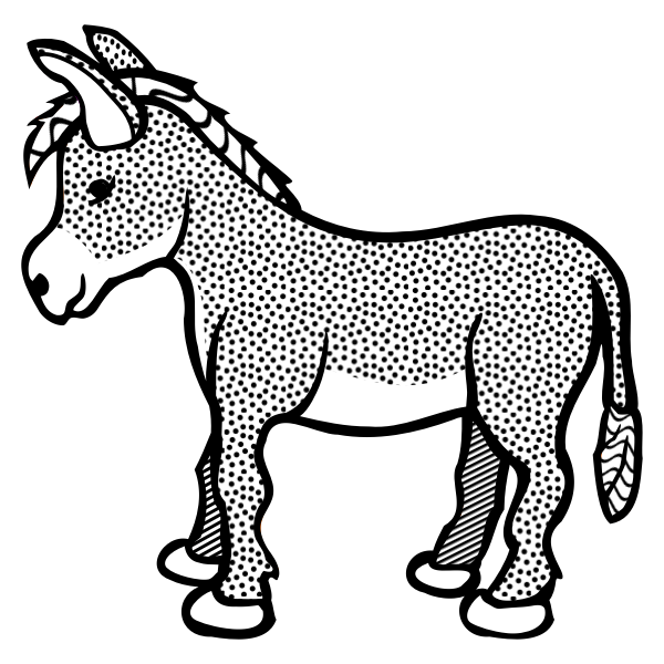 SVG Spotty donkey line art vector clip art