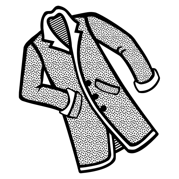 SVG Spotty ladies coat line art vector drawing