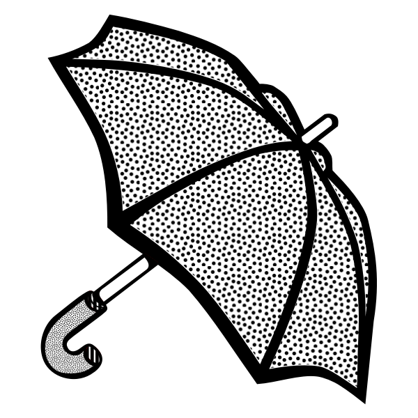 SVG Spotty umbrella line art vector image