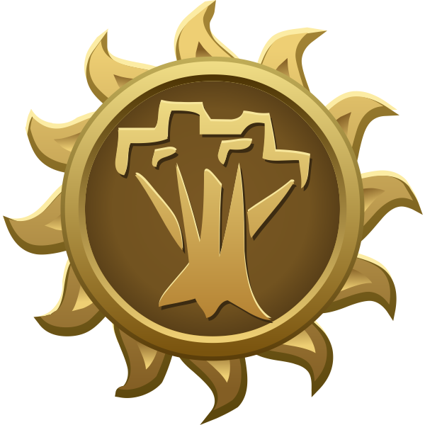 SVG Spriggan sun shaped emblem vector clip art