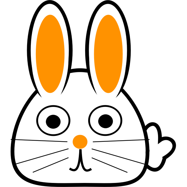 SVG Spring bunny front orange