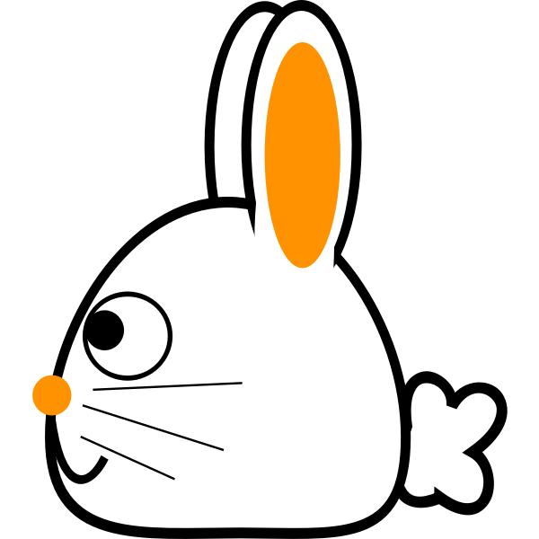 SVG Spring bunny side orange