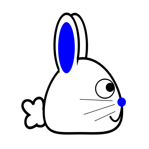 SVG Spring bunny with blue ears vector image