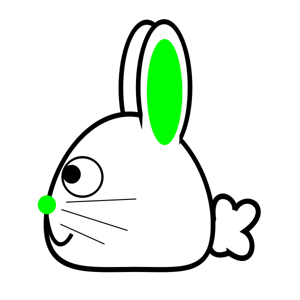 SVG Spring bunny with green ears vector illustration