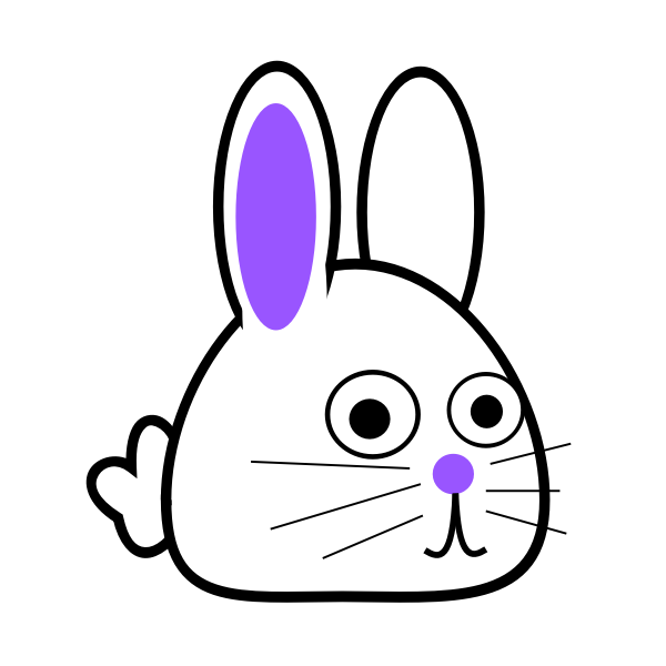 SVG Spring bunny with purple ears vector image