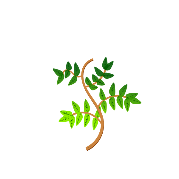 SVG Spring leaves on a branch