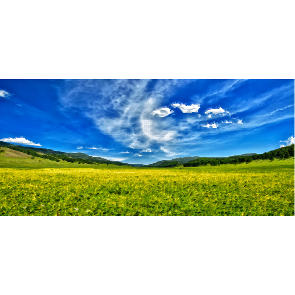 SVG Spring meadow and blue sky