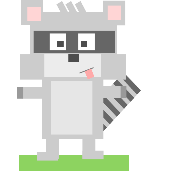 SVG Square animal cartoon raccoon vector illustration