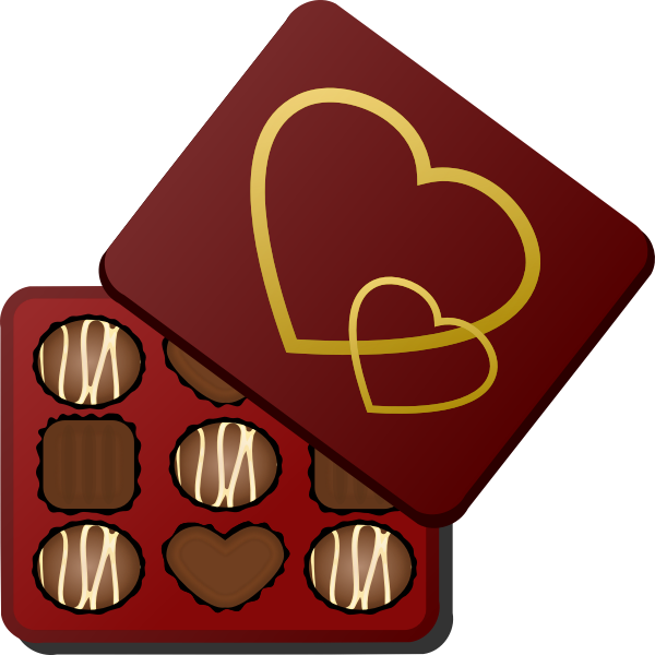 SVG Square box of chocolates vector illustration