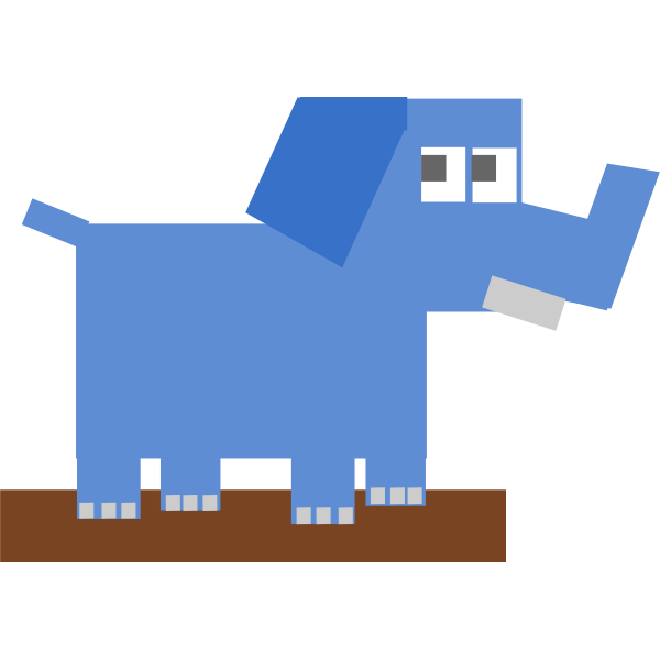 SVG Square cartoon elephant vector drawing