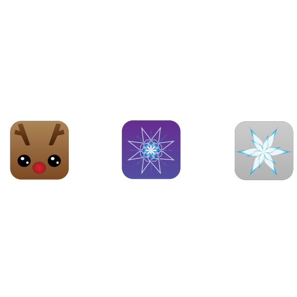 SVG Square Christmas icons vector image