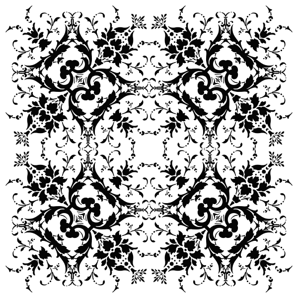 SVG Square floral vector silhouette