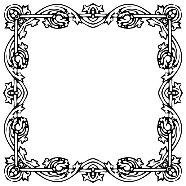 SVG Square flowery frame