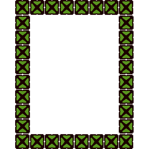 SVG Square frame in black and green vector clip art