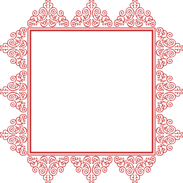 SVG Square frame in red color
