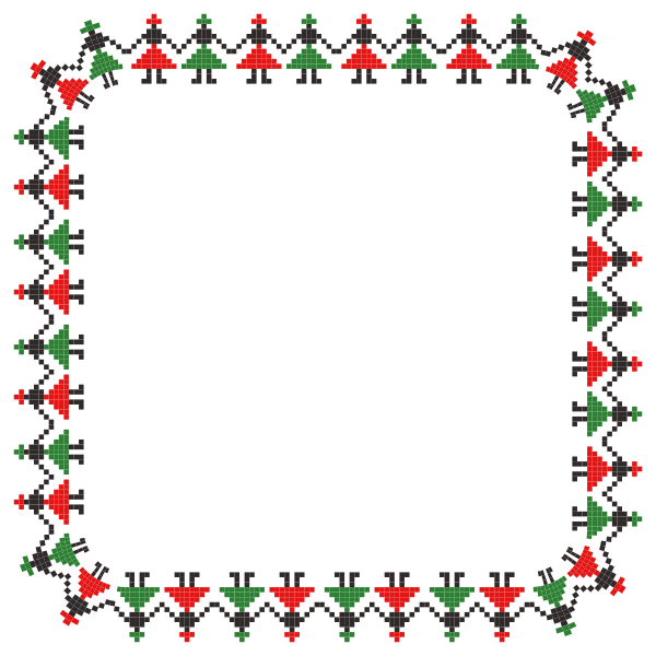 SVG Square frame with dancers