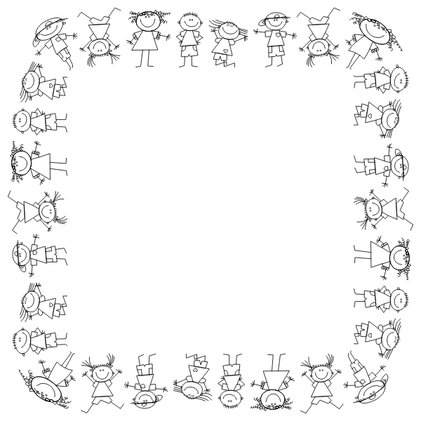SVG Square frame with kids