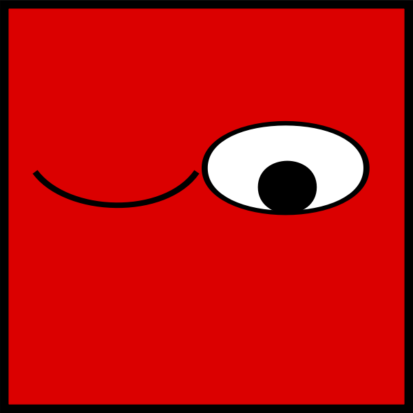 SVG Square red emoticon eye wink vector image