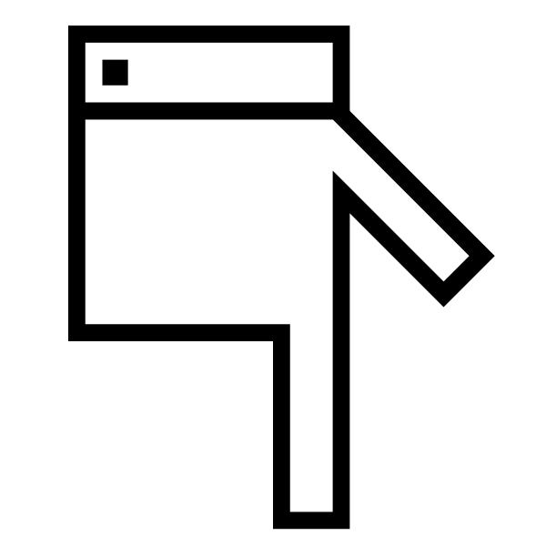 SVG Squarey hand pointing down vector image