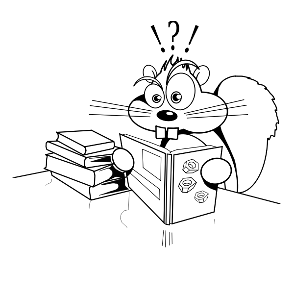 SVG Squirrel reading