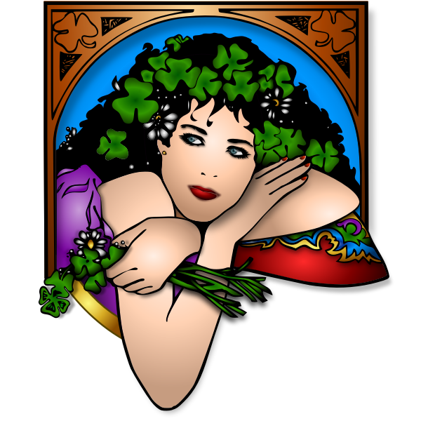 SVG St Patricks Girl colour