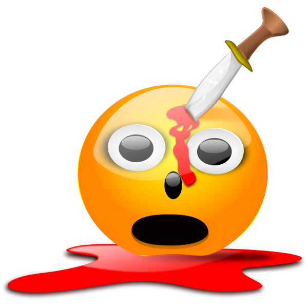 SVG Stabbed smiley vector image