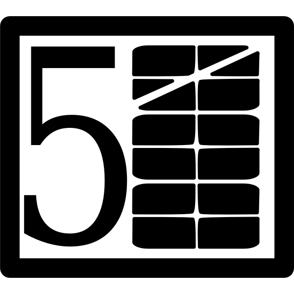 SVG Stack five sideways pictogram vector image