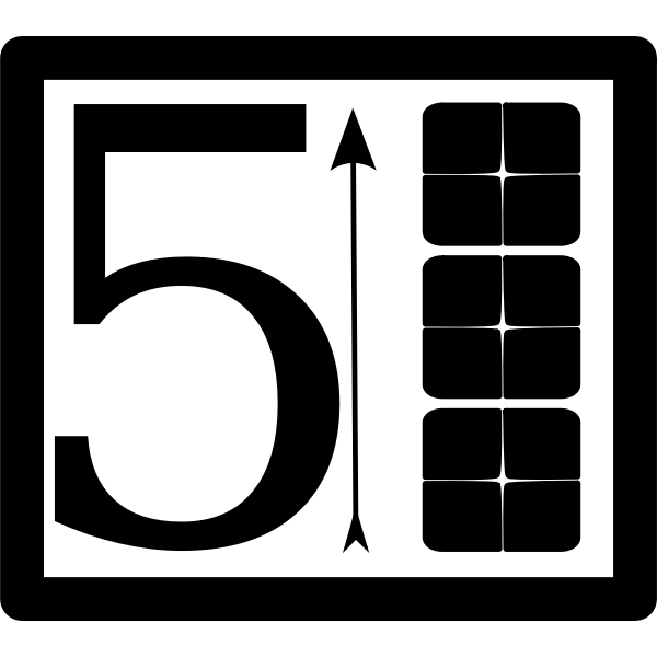 SVG Stack five up pictogram vector clip art