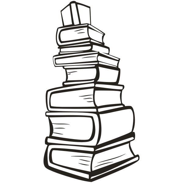 SVG Stack of books in black and white