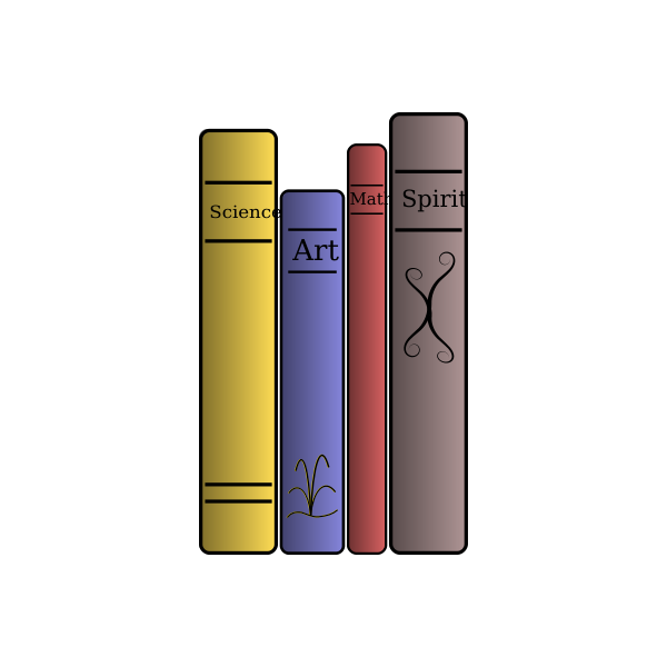 SVG Stack of books with educational topics