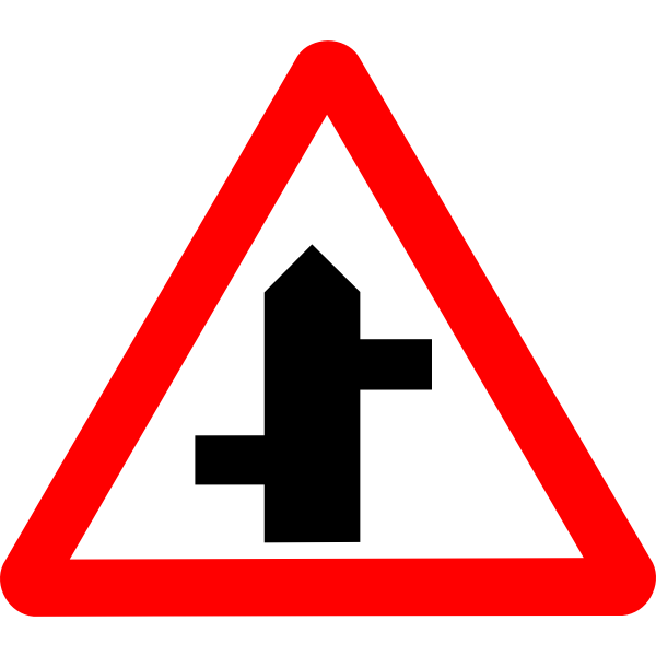 SVG Staggered road sign