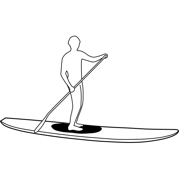 SVG Stand up paddleboard silhouette silhouette vector image