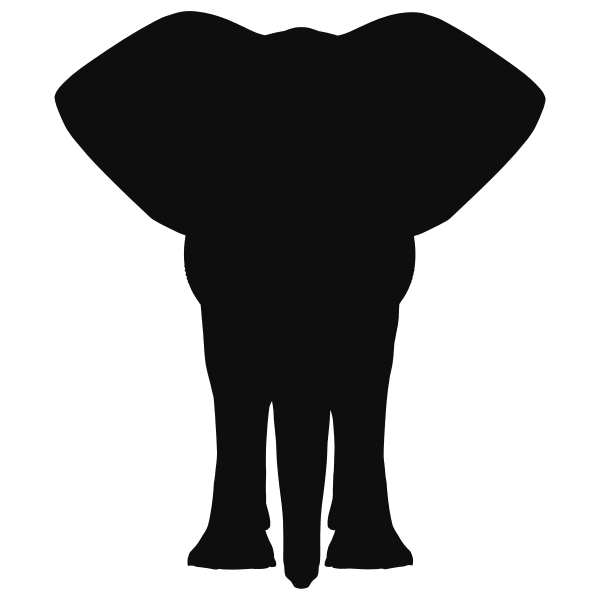 SVG Standing elephant silhouette