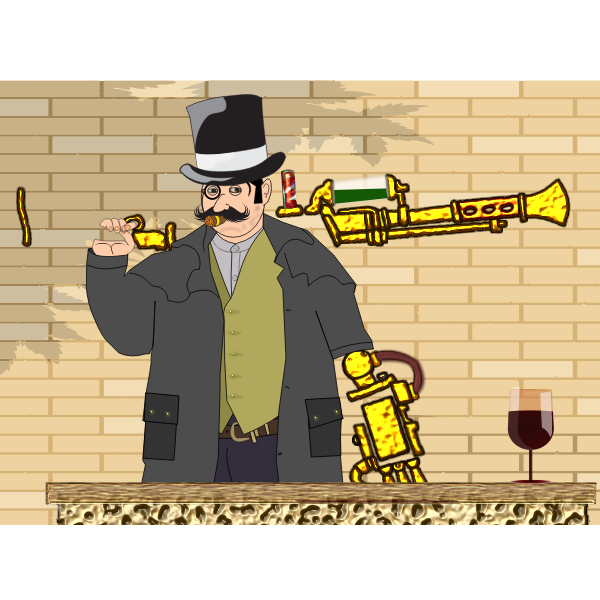 SVG Steampunk man vector drawing