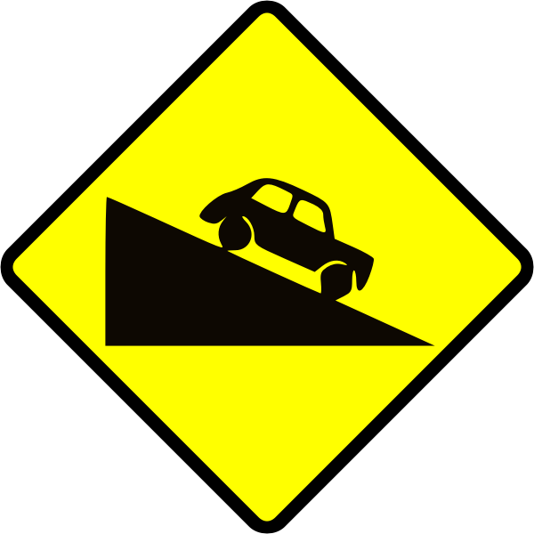 SVG Steep hill up caution sign vector image