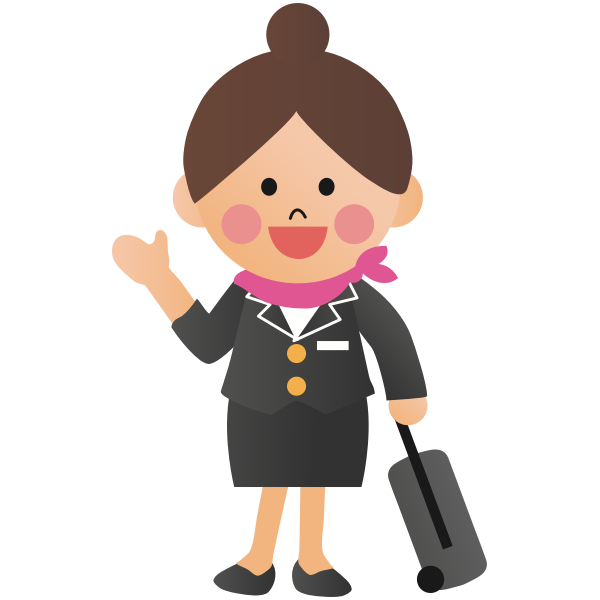 SVG Stewardess pulling luggage