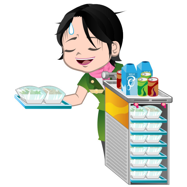 SVG Stewardess serving