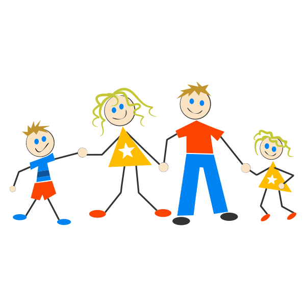 SVG Stick Figure Family Illustration
