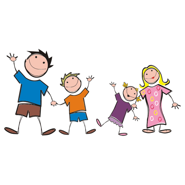 SVG Stick Figure Family Vector Clip Art